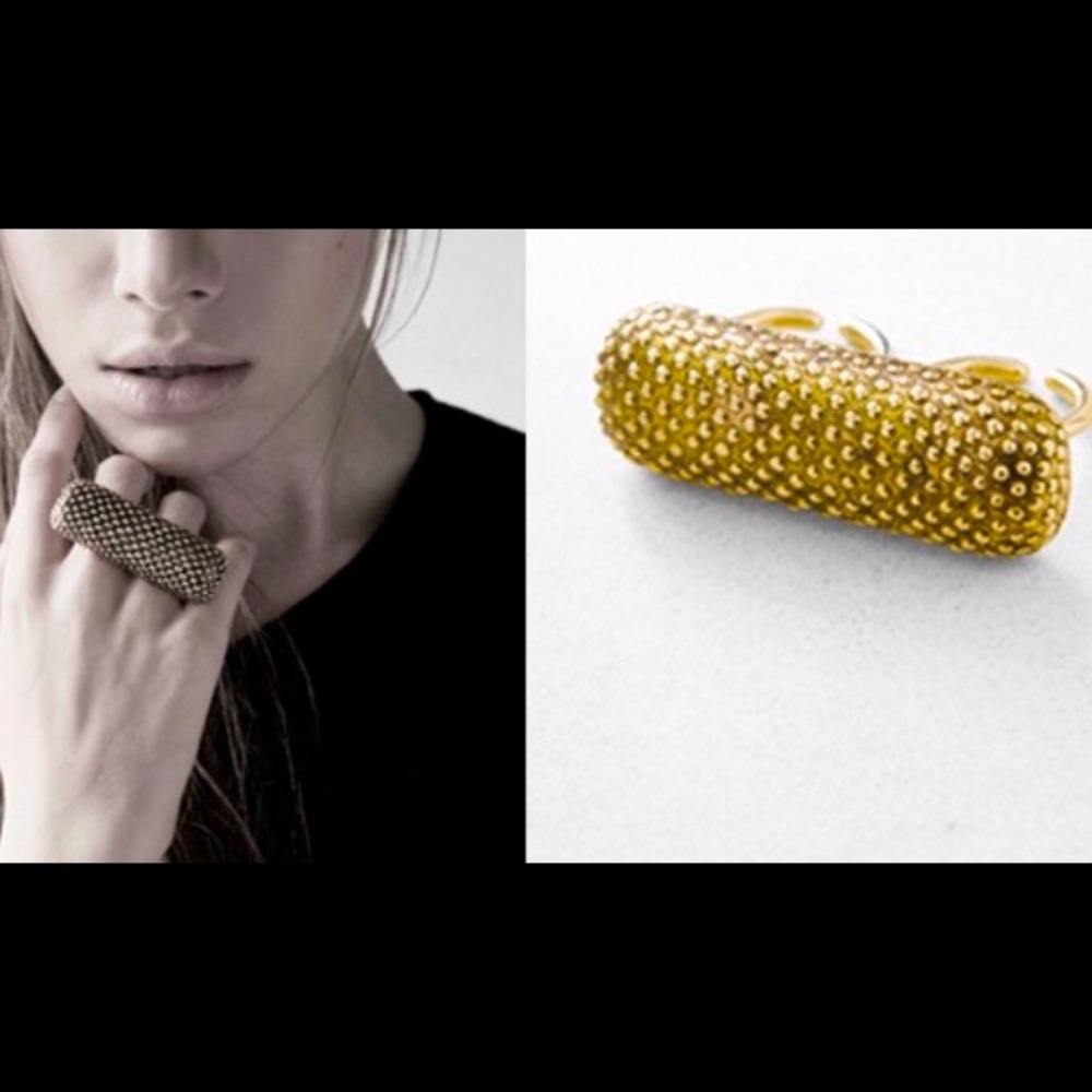 A Peace Treaty Gold 2 finger Ring